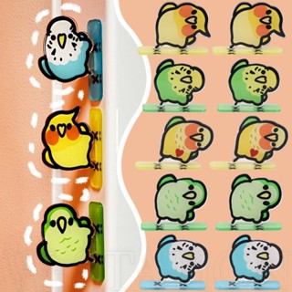 3 件套滑板鸚鵡貼紙 - 自粘、卡通、有趣 - 適用於電腦螢幕、擱板、冰箱 - 家居裝飾配件 - 亞克力桌面鳥類裝飾品