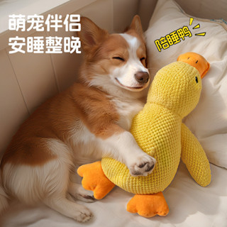 狗狗玩具毛絨陪睡鴨耐咬磨牙發聲解悶寵物發聲玩具小黃鴨寵物玩具