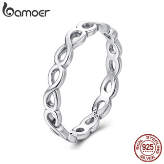 Bamoer 925 純銀戒指無限符號時尚首飾女士禮物