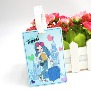 行李箱貼圖 行李箱貼 行李箱吊牌 卡通美女 luggage tag 拉桿包行李箱吊牌 登機牌 行李牌