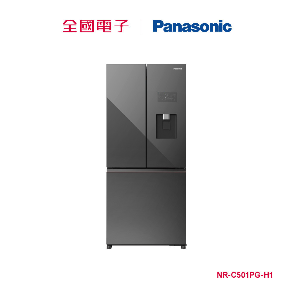 Panasonic 495公升三門霧面玻璃冰箱-灰  NR-C501PG-H1 【全國電子】