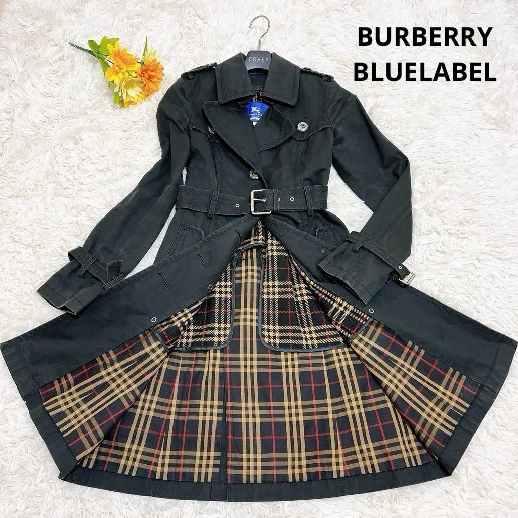 Burberry 博柏利 腰帶 皮帶 外套 長版風衣 大衣 藍標 日本直送 二手