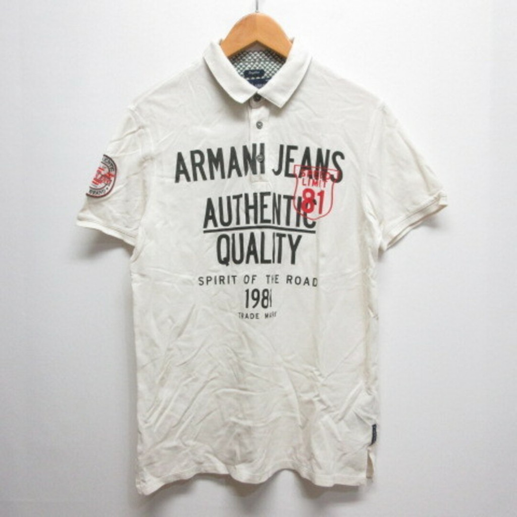 Armani ARMANI JEANS Off-White牛仔褲 polo衫 襯衫白色 短袖 日本直送 二手