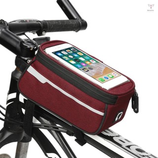 自行車包自行車手機前架包防水山地車自行車車把管包帶耳機孔可觸摸手機袋兼容手機 6 英寸以下