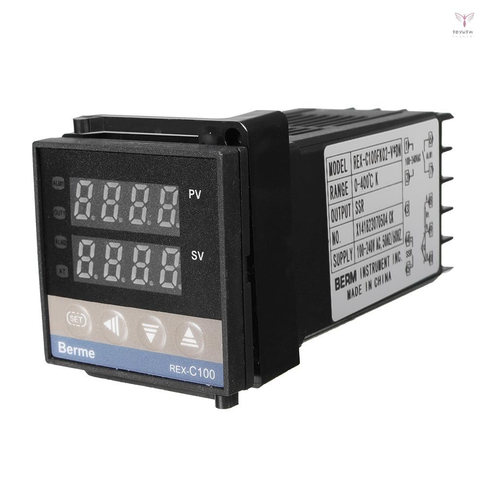 數字 LCD PID REX-C100 溫度控制器套裝 + K 熱電偶 + Max.40A SSR