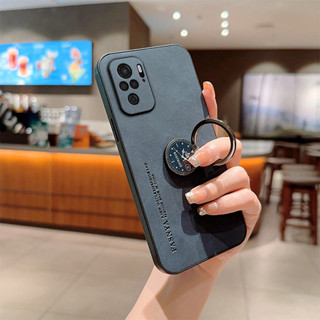 XIAOMI REDMI 小米紅米 Note 10 10S Pro 4G 豪華皮革戒指支架保護套帶手機支架相機鏡頭保護套
