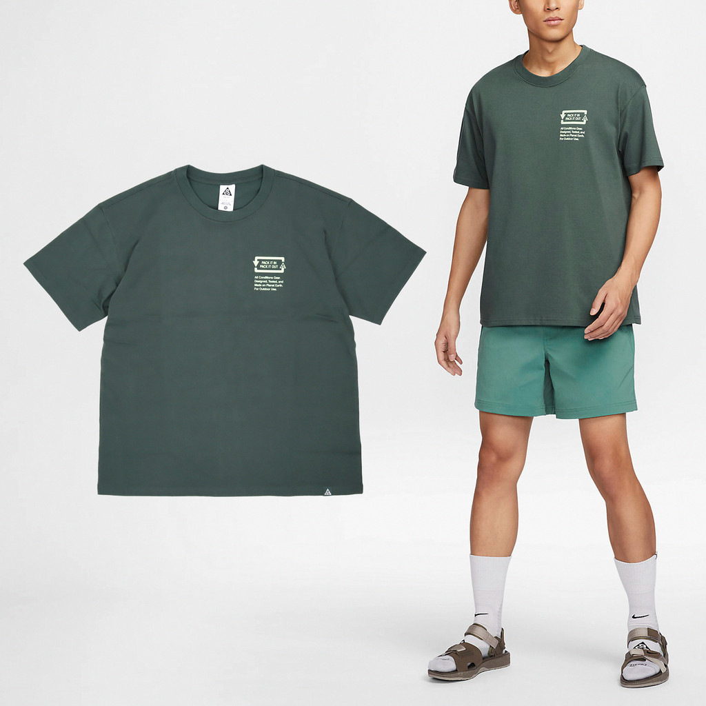 Nike 短袖 ACG Tee 男款 短T 綠 寬鬆 塗鴉 印花 [ACS] FV3491-338