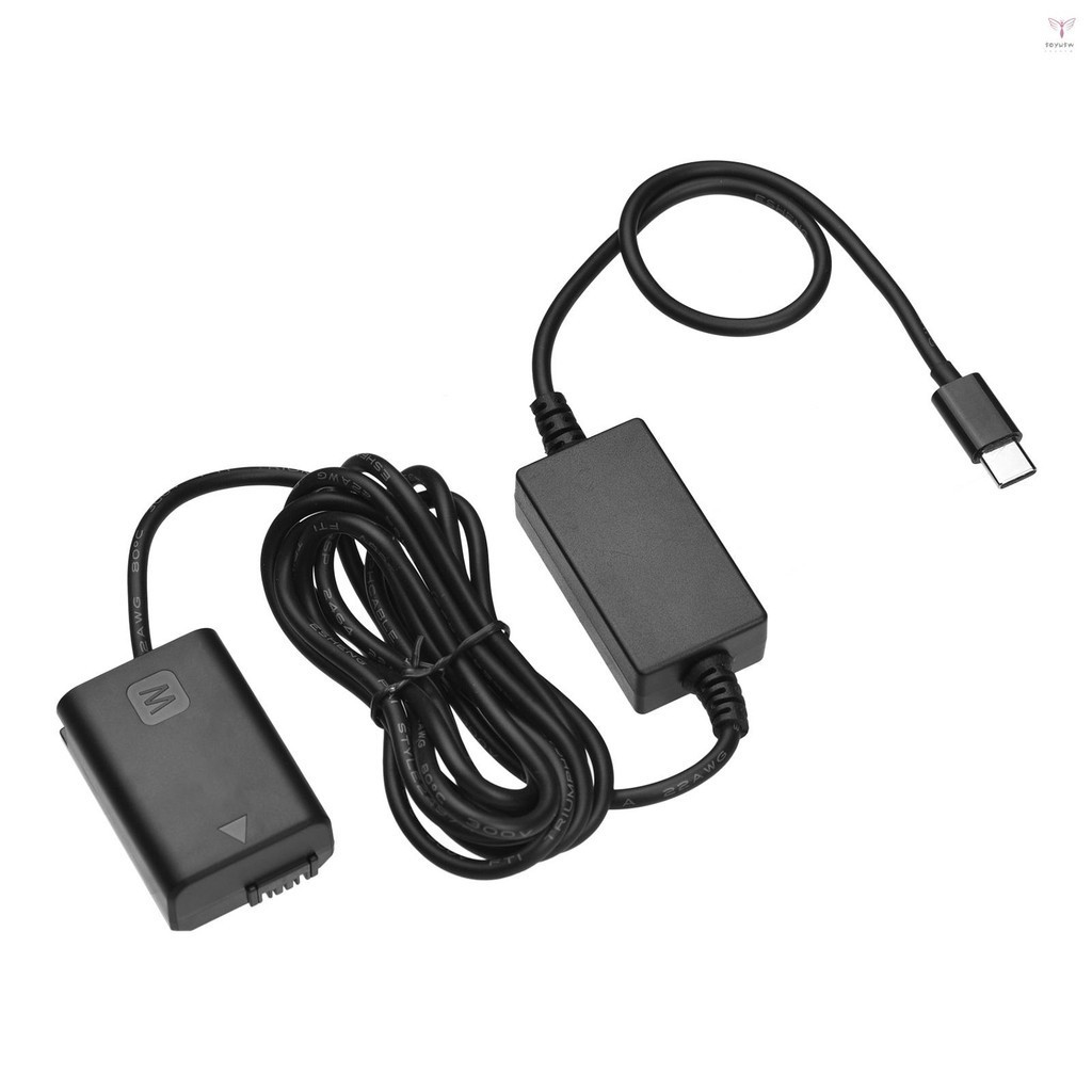 Andoer 直流耦合器虛擬電池和 USB-C Type-C 交流轉換器電源適配器電纜,用於 Alpha A6500 A