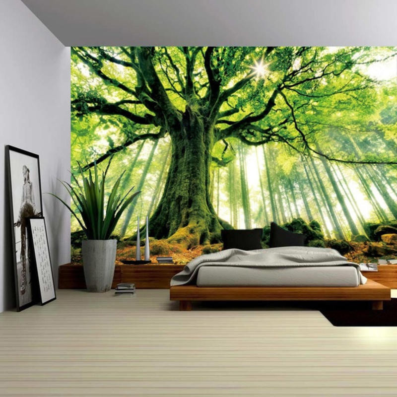 風景背景牆 風景掛布 北歐美ins樹木森林風景背景牆 裝潢掛布 軟裝客廳牆壁拍照布藝掛畫