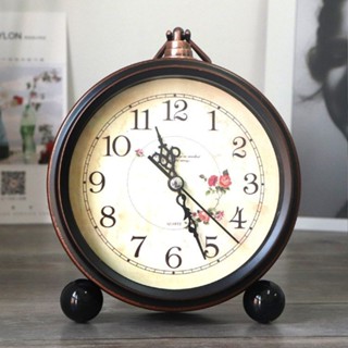 現貨‹桌面鬧鐘› 歐式復古學生用小鬧鐘創意床頭鐘錶擺件靜音家用座鐘簡約檯鐘時鐘