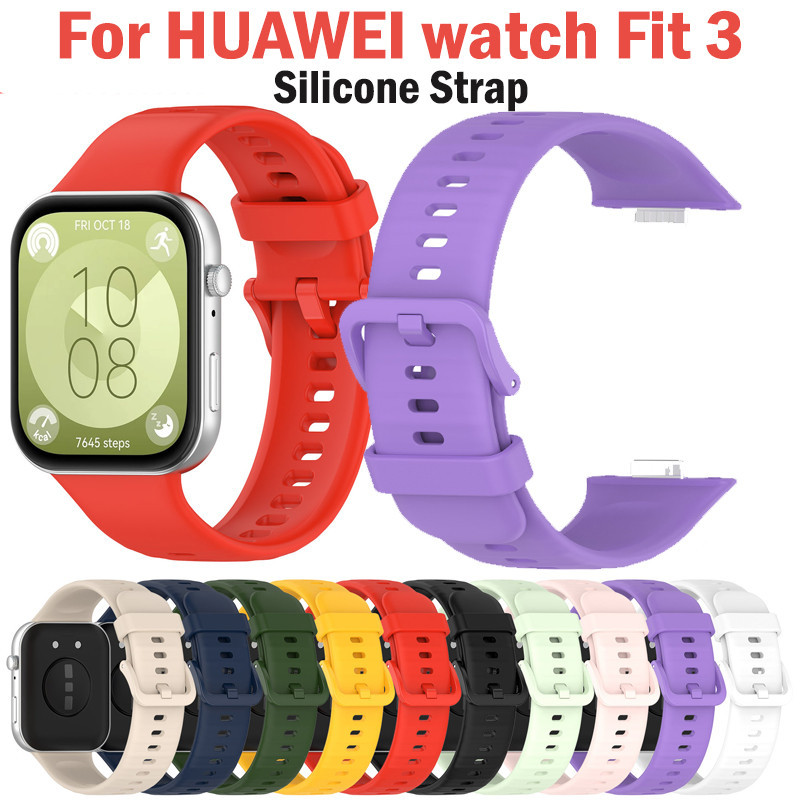 Huawei watch Fit 3 矽膠錶帶手錶手鍊替換運動錶帶適用於華為手錶 Fit 3 錶帶配件