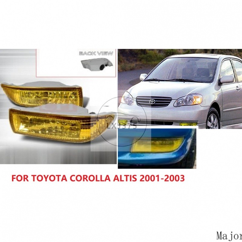 黃色適用於豐田卡羅拉 Altis 2000 2001 2002 2003 100% 防水霧燈套裝 OEM 霧燈霧燈汽車配