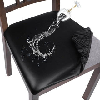 Searchi 餐椅防水 PU 皮革座套,2/4/6 件裝可拉伸餐廳椅座套,廚房椅座套保護套