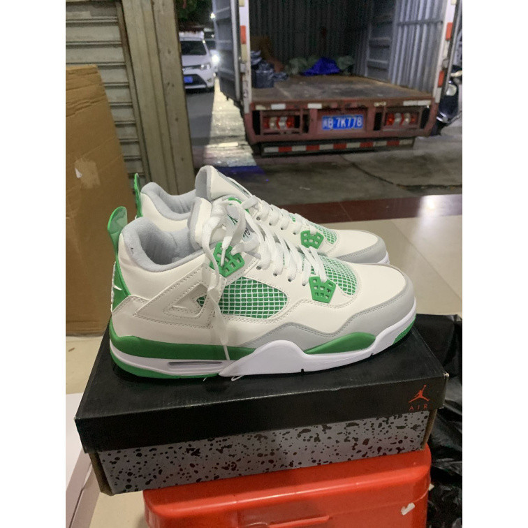 高品質 SB x Air Jordan 4 復古白灰綠運動鞋籃球鞋