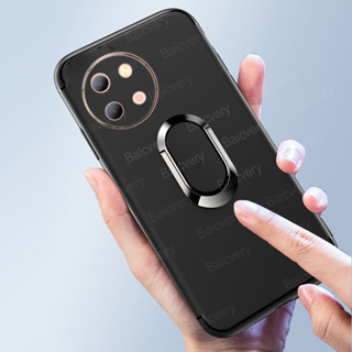 手機殼 VIVO Y38 5G / VIVO Y200i / VIVO Y58 5G 高品質黑色保護殼帶手機手指支架軟