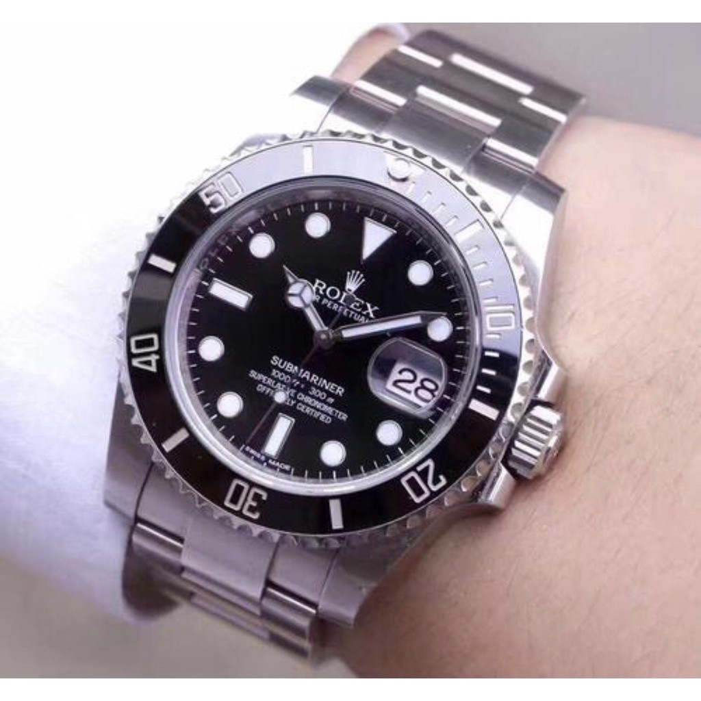 Cod Rolex Submariner 黑水鬼勞力士手錶男士防水自動勞力士黑色錶盤手錶