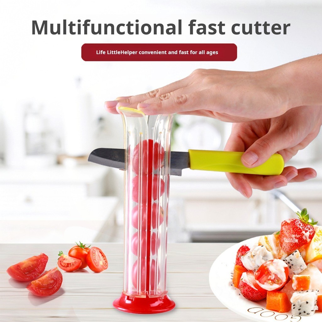 (FR) 葡萄切割器草莓切片機小番茄櫻桃切割器水果容器支架切割器水果沙拉製作工具為孩子