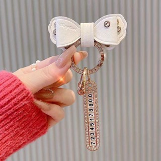 MITSUBISHI HONDA 2024 新款時尚風格人造鑽石閃亮鑰匙扣帶金色車牌適用於豐田本田福特三菱汽車鑰匙蝴蝶