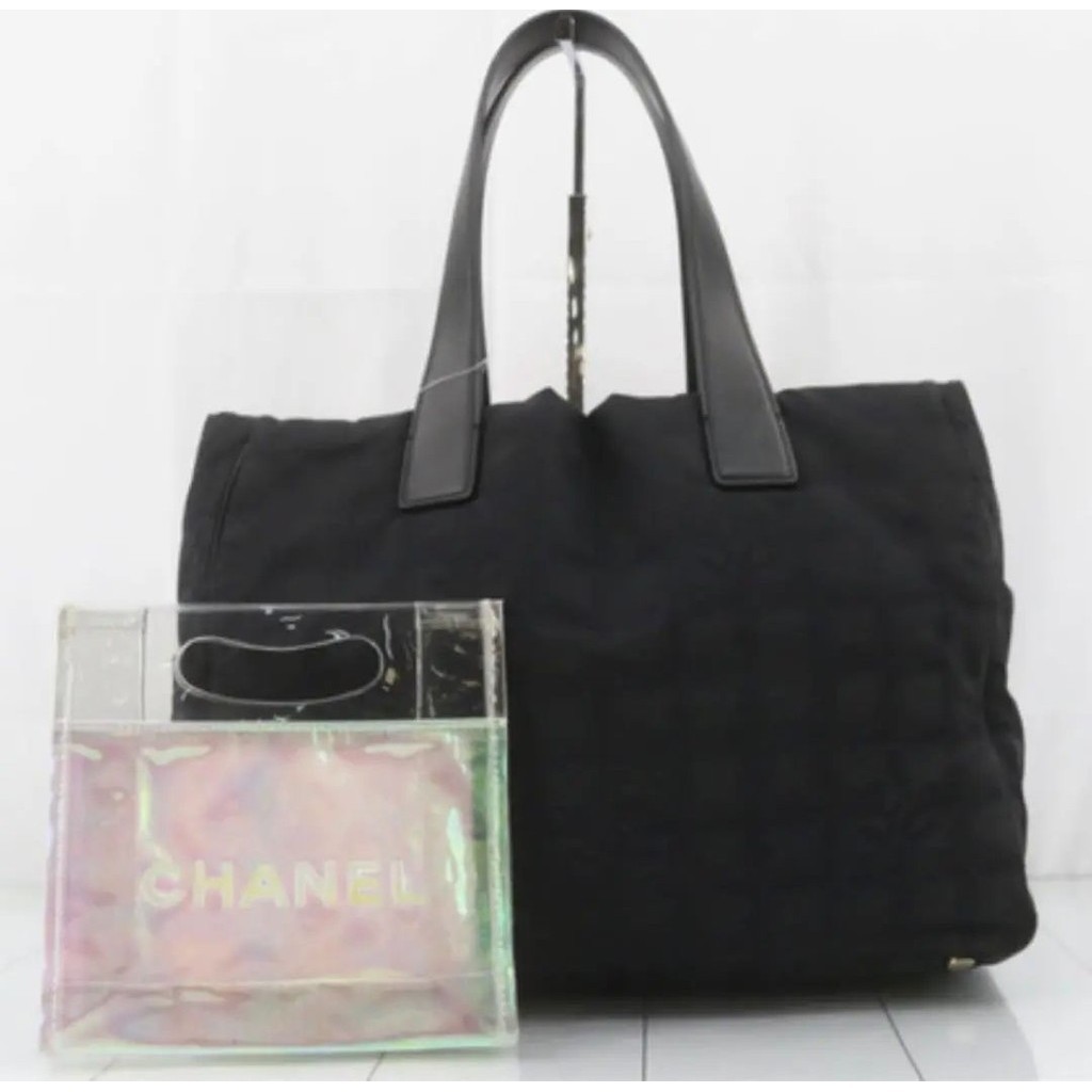 CHANEL 香奈兒 托特包 帆布 New Travel系列 黑色 mercari 日本直送 二手