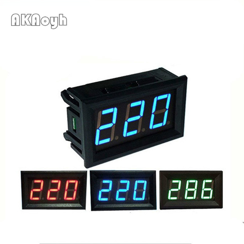 110v-220v-380v 數字電壓表 AC 70V 至 500V 0.56 英寸 LED 數字面板表電壓測試儀紅/綠