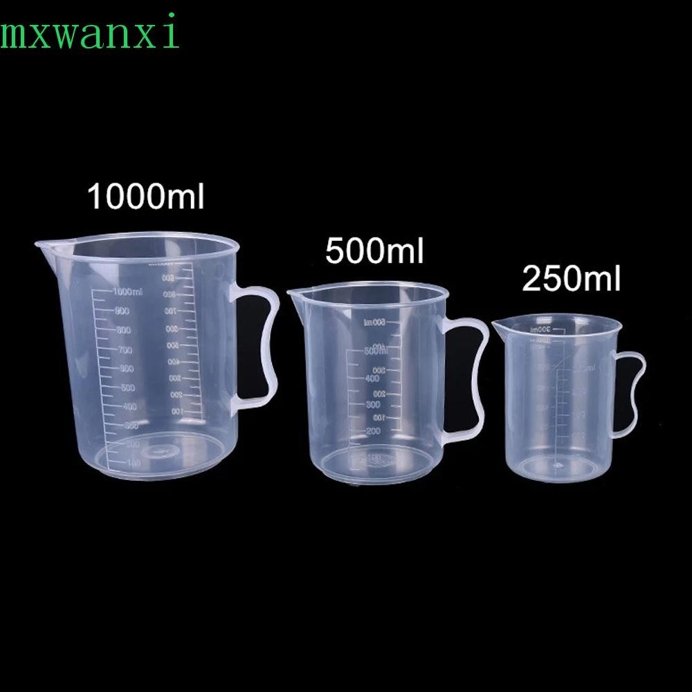 MXWANXI量杯量具學校用品250/500/1000/毫升塑膠耐用透明的量筒