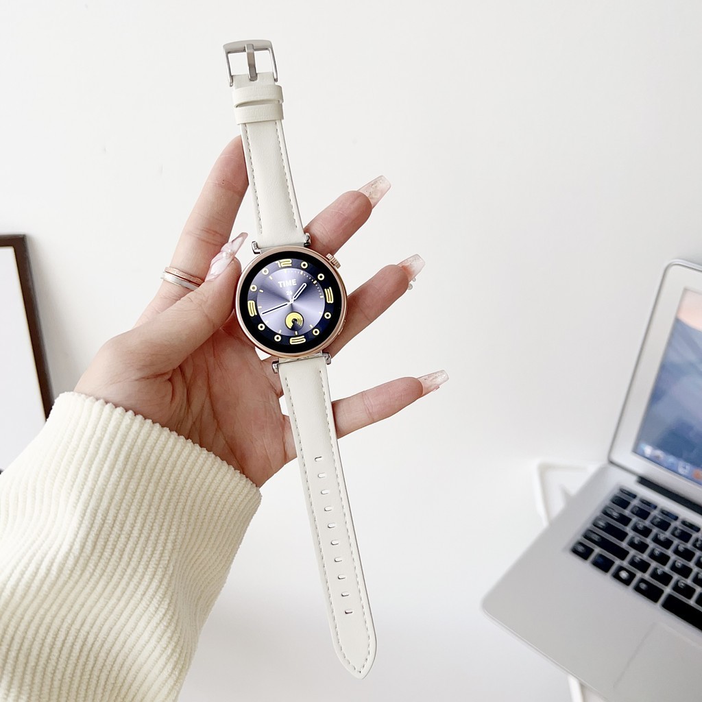適用於18mm錶帶 小蠻腰皮紋錶帶 適用於Huawei GT4/Watch 1/B5