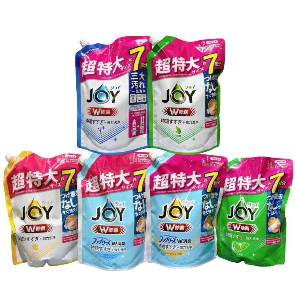 日本 P&amp;g Joy 7倍補充包 洗碗精 高濃縮 除菌 消臭 強力去油 910ml