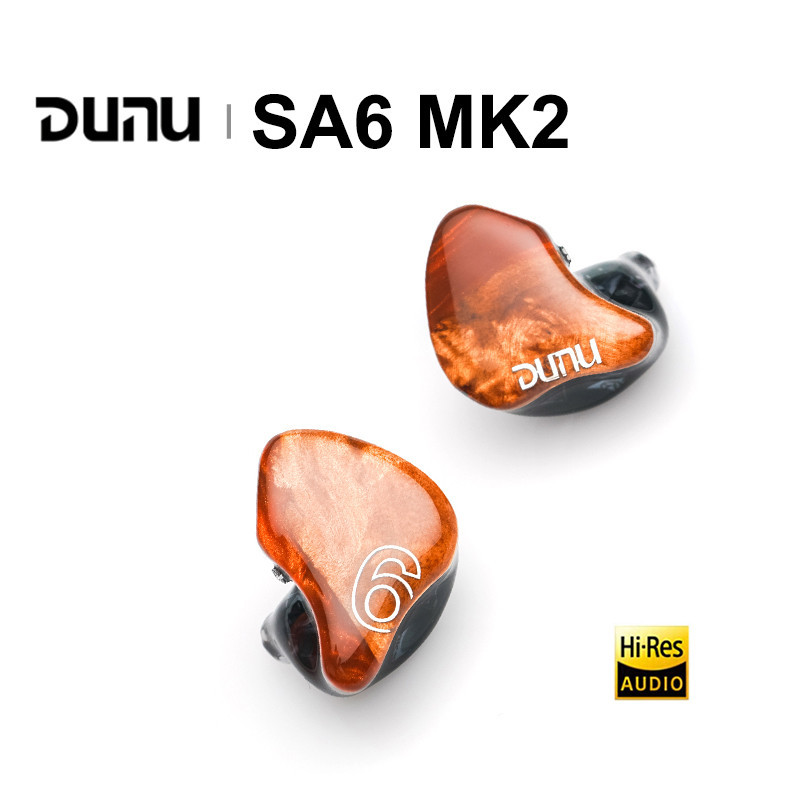 Dunu SA6 MK2 6BA 驅動器入耳式監聽耳機 IEM 高分辨率音頻有線耳塞實木蓋 0.78 毫米可拆卸電纜