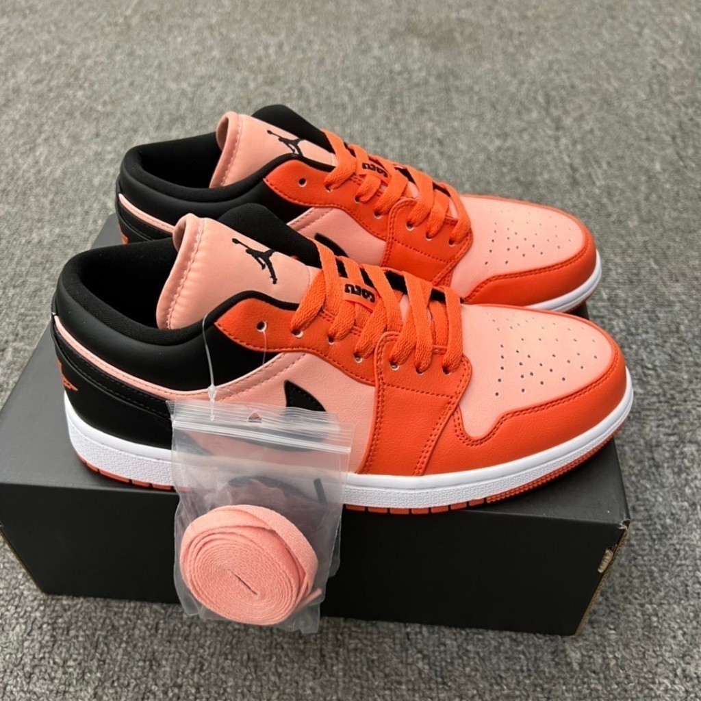 【實物照片】UA Air Jordan 1 Low “Pink orange” 籃球鞋男運動鞋女 AJ1 中性情侶鞋包郵