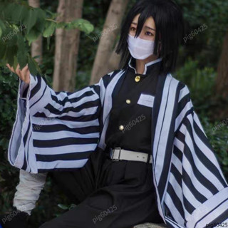 💕鬼滅之刃 伊黑小芭內 cos 套裝 動漫周邊 cosplay 角色扮演 蛇柱 cos服 衣服 假髮 道具 成人 兒童