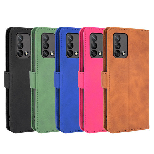 適用oppo F19/A74 4G手機殼保護套翻蓋磁扣插卡膚感牛皮紋商務皮套素面色書本式手機殼