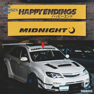 前檔貼紙HAPPY汽車擋風玻璃JDM街頭個性文字潮流改裝防水車貼