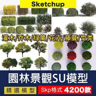 【SU模型 】 2D3D園林景觀植物花草樹木喬木花卉灌木草圖大師庫 SketchUp 設計素材