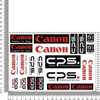 塗塗生活大賣場、、適用於佳能相機logo裝飾防水貼紙canon微單防潮箱電池鏡頭標籤貼