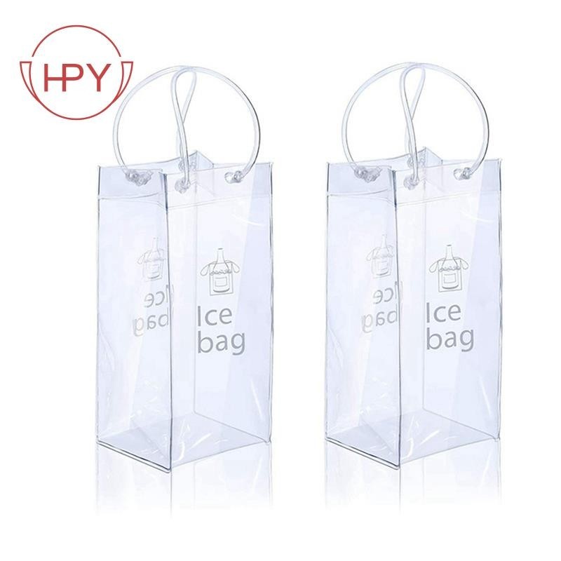 [hzhaiyaa1.tw]2 件式冰酒袋便攜式可折疊透明酒袋冷卻器,適用於派對、戶外、香檳色、冷啤酒
