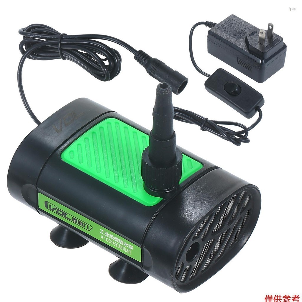 Yot 12V DC 無刷潛水水泵 30W 超靜音噴泉水泵 7L/Min 帶 10ft 高揚程 3 尺寸噴嘴,用於池塘水