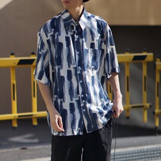 夏威夷短袖襯衫M-3XL 夏季薄款上衣設計感免燙短袖襯衫 男裝高級垂墜感短袖花襯衫