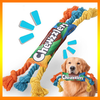 [卡拉姆斯] 狗咀嚼玩具 Squeaky Rainbow 糖果形互動繩玩具 - 適用於中小型品種和大型品種