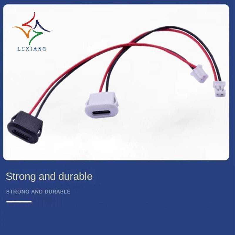 10 件 USB C 型連接器插孔母 C 型帶卡扣大電流快速充電插孔端口 USB-C 充電器插頭 B