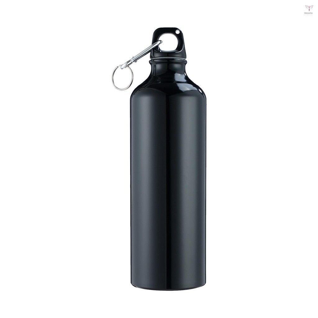 Uurig)500ml 水瓶帶登山扣便攜式鋁製水瓶可重複使用防漏運動水壺戶外徒步旅行健身房健身
