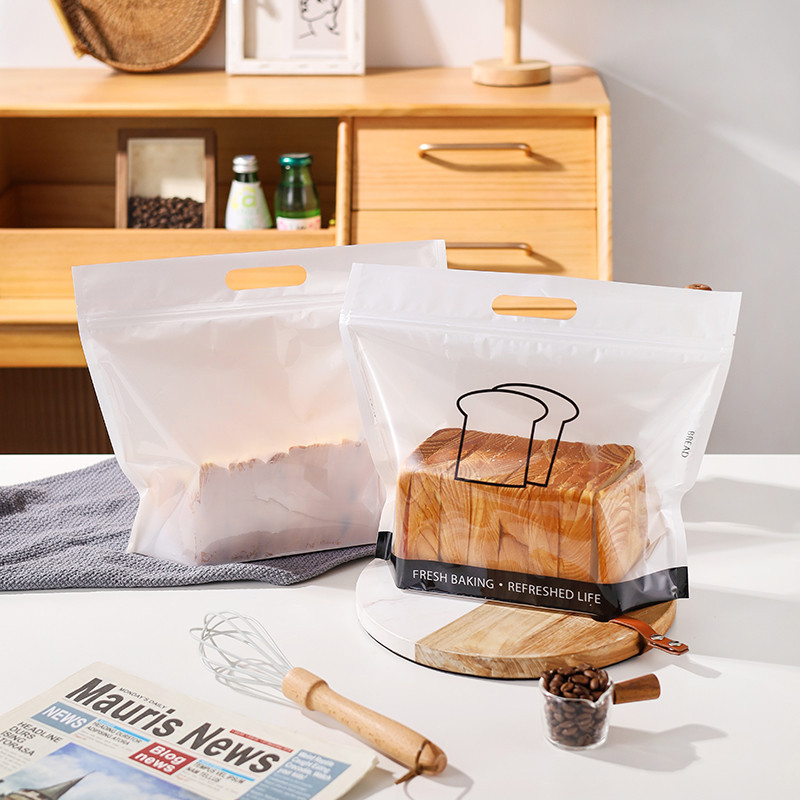 【現貨】【吐司包裝袋】拉鍊吐司袋 切片透明包裝 方包土司450g克 手提 自封 麵包袋子 自立烘焙