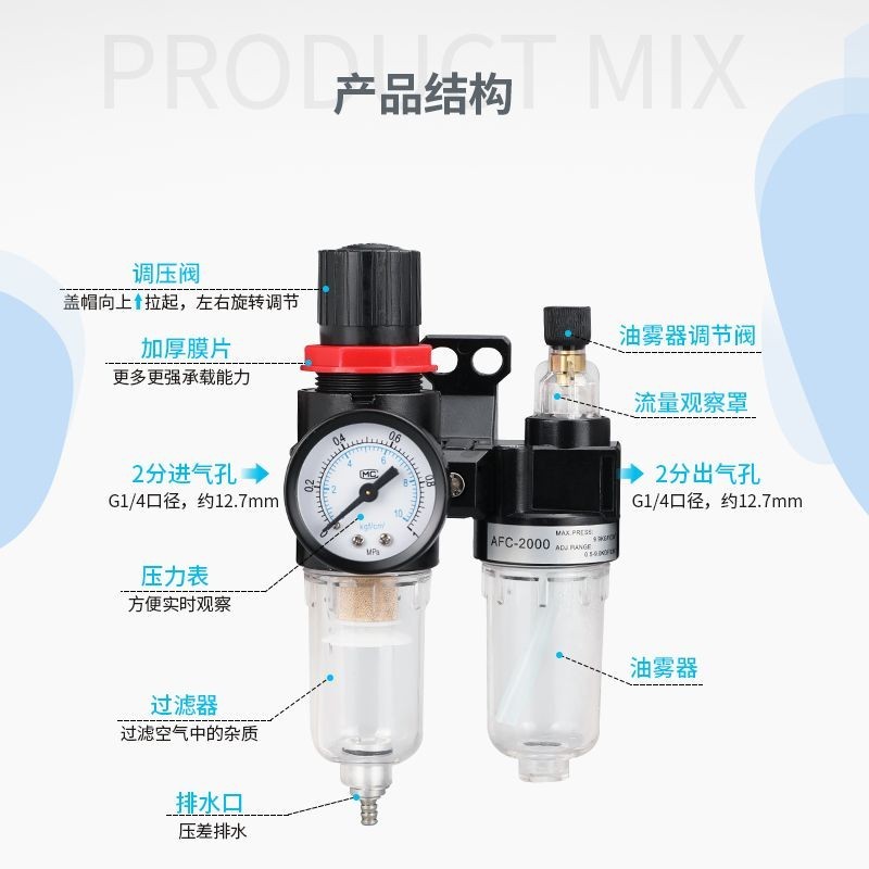 *好貨熱賣*亞德客型AFC2000分離壓縮空氣調壓閥調壓閥AFRAL二聯件空氣過濾器