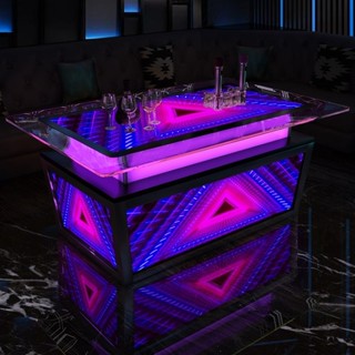 壹加傢俱✨客製化 免設計 酒店 KTV發光茶幾 包廂 發光桌子 酒吧 不銹鋼茶幾 鋼化玻璃臺 定製 七彩燈光 LED光源