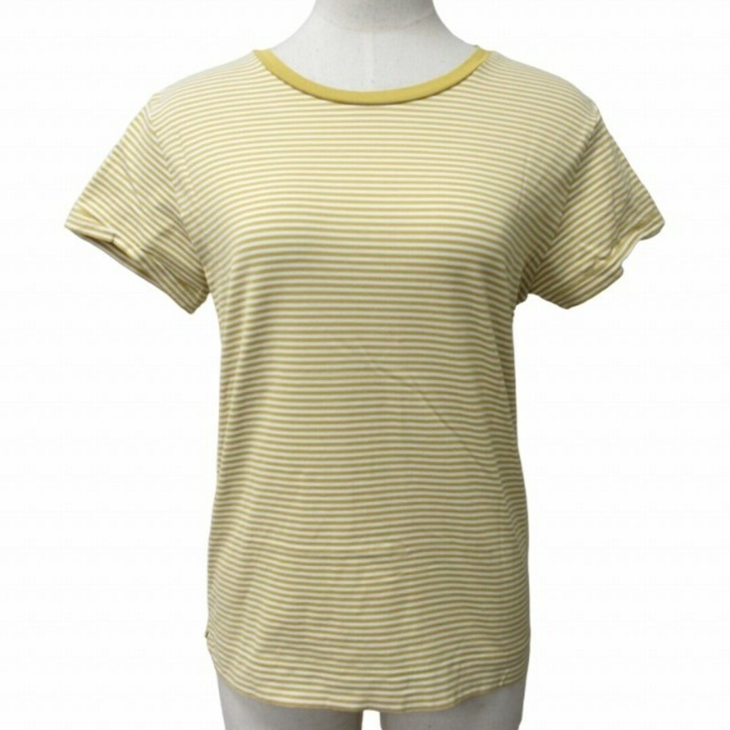 MARGARET HOWELL AILE針織上衣 T恤 襯衫黃色 橫條紋 短袖 日本直送 二手