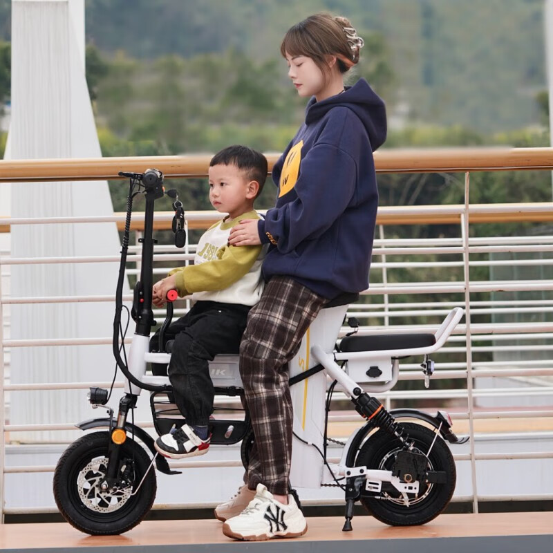 【臺灣專供】CoolPower帶娃母子親子電動腳踏車鋰電池折迭男女士小型代步迷你電瓶電動車