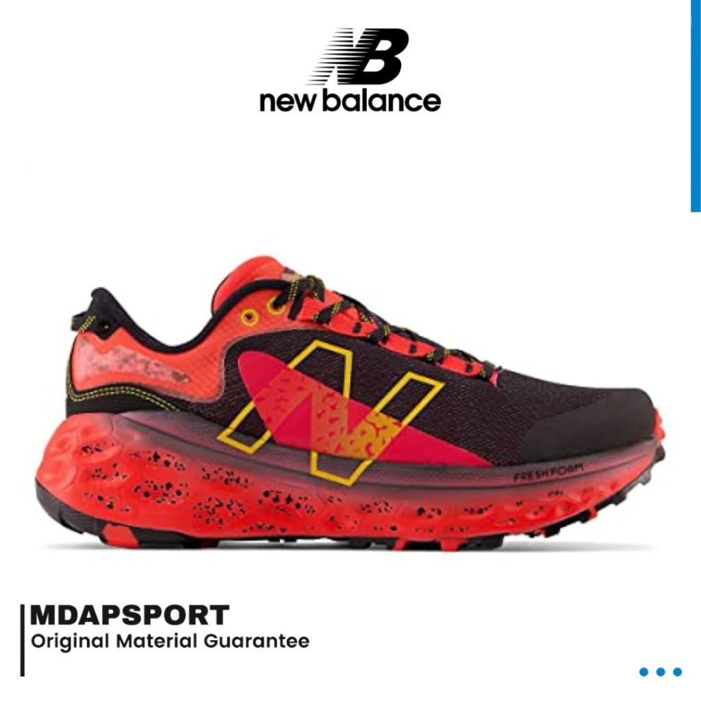 紐巴倫 New Balance Fresh Foam x More Trail V2 男士越野鞋 - 黑色電紅色