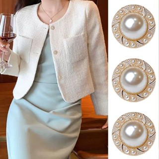 Bfxdg 5件/套精美3D珍珠鈕扣時尚女裝針織毛衣西裝外套裝飾鈕扣