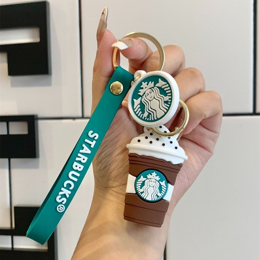 STARBUCKS 【ANSOUL】星巴克鑰匙扣奶茶杯咖啡鑰匙扣卡通鑰匙扣禮物