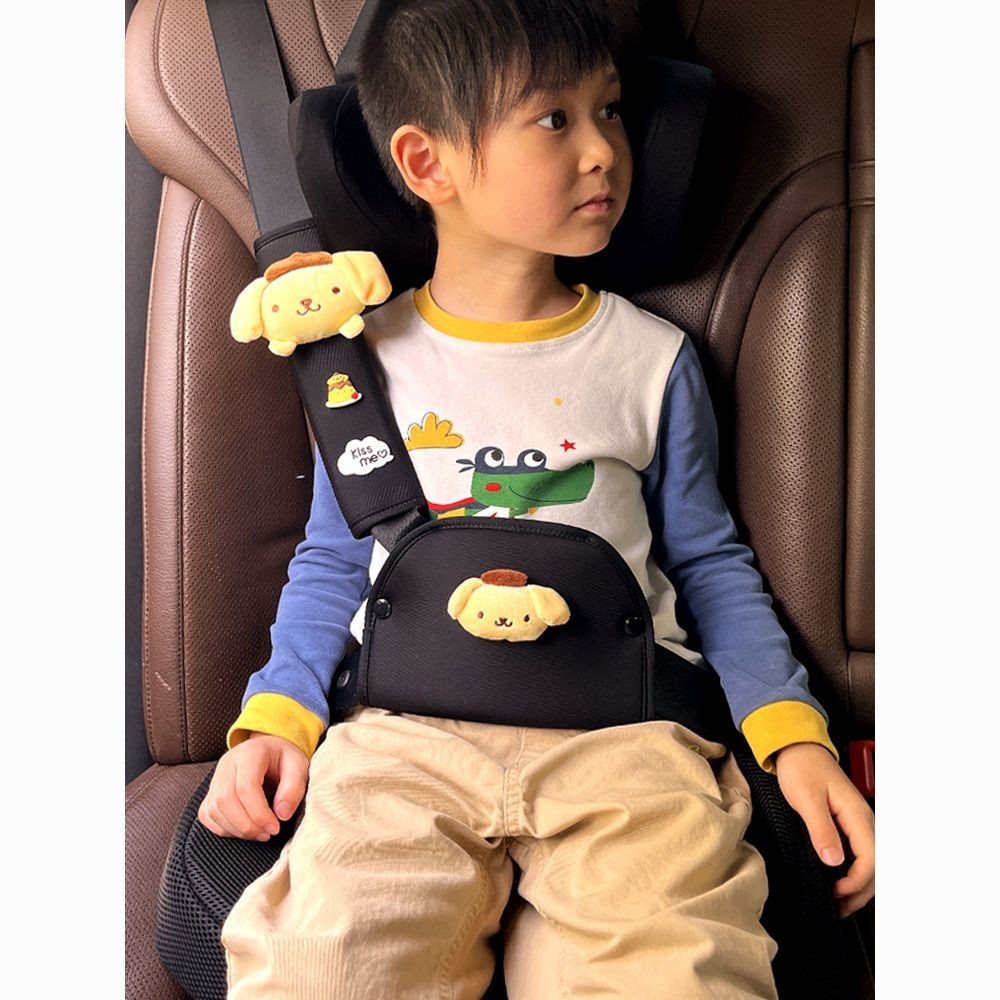 可愛調整安全帶頭枕靠枕坐墊記憶棉增高汽車固定器兒童卡通護肩帶