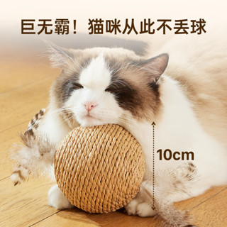 【PetBaby寵物精靈】超大大麥克寵物貓咪劍麻球 自嗨解悶耐咬逗貓用品互動小貓咪球逗貓玩具